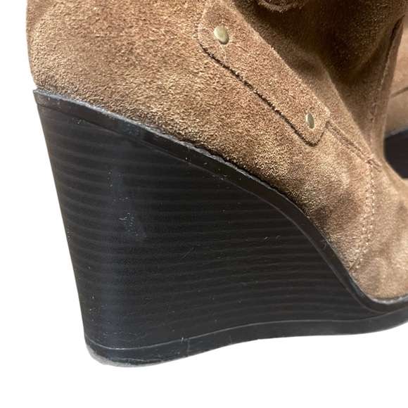 Liz & Co Brown Suede Wedge Boots Booties Size 7.5 M - Picture 7 of 8